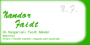 nandor faidt business card